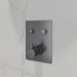 Flova Concealed Shower Valve Gun Metal Flova Levo Square 2 Outlet GoClick Finishing Set