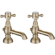 Aquarius Bathrooms Pillar Basin Tap Brushed Brass Aquarius Chic Basin Pillar Taps (Pair)