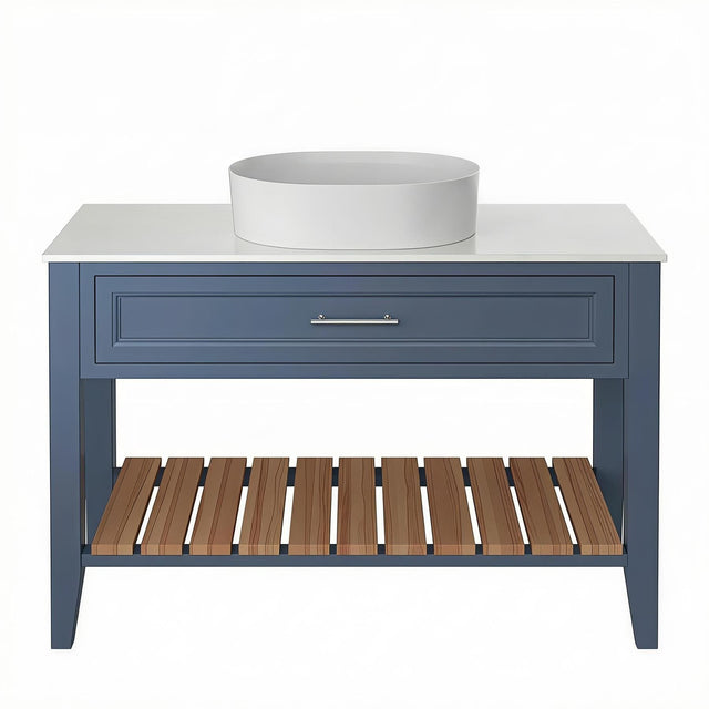 Heritage Floor Standing Vanity Unit Maritime Blue Heritage Broughton 1200mm Washstand, Worktop and Basin Bundle
