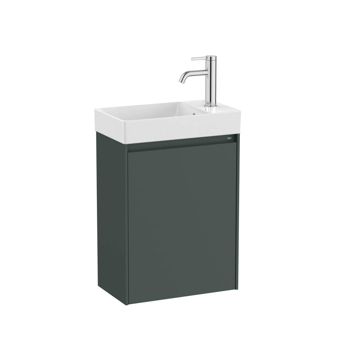Roca Cloakroom Vanity Unit Matt Green Roca Ona 450mm Wall Mounted One Door Cloakroom Vanity Unit with Basin