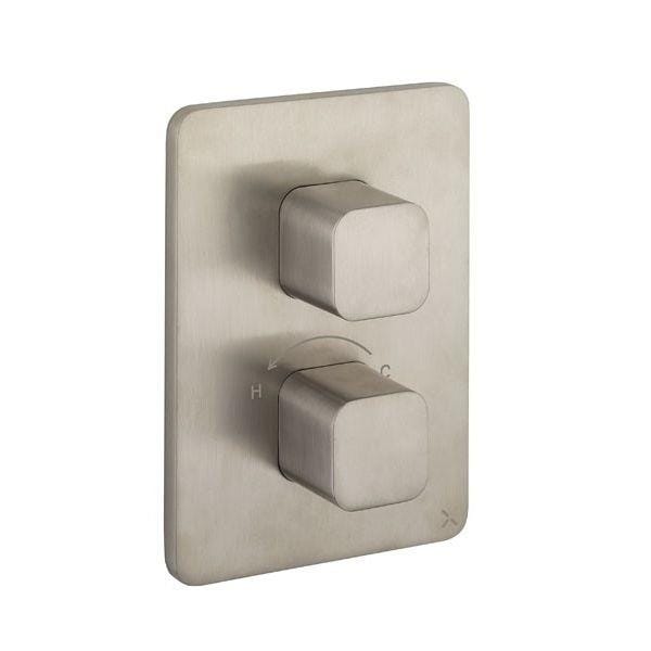 Crosswater Concealed Shower Valve Crosswater Glide II Crossbox 3 Outlet Trimset  in Brushed Stainless Steel Effect