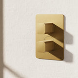Crosswater Concealed Shower Valve Brushed Brass Crosswater Glide II Crossbox 2 Outlet Multi-Flow Trimset
