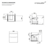 Crosswater Wall Mounted Vanity Unit Crosswater Glide II Wall Mounted Two Drawer Vanity Unit with Basin