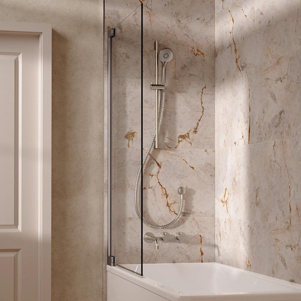UK Bathroom Store Concealed Shower Set Brushed Nickel Crosswater Module Shower Set 4 with Riser Rail Kit and Bath Spout