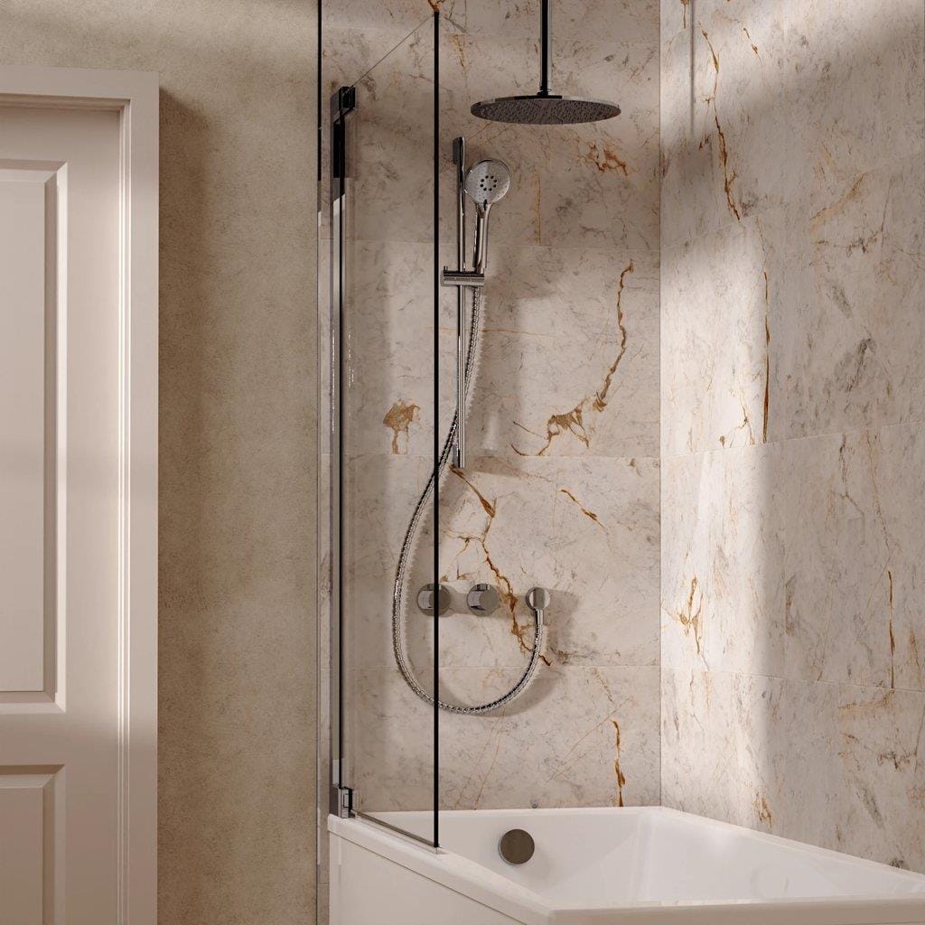 UK Bathroom Store Concealed Shower Set Crosswater Module Shower Set 7 - 3 Outlet with Riser Rail Kit, Overhead Shower and Overflow Bath Filler