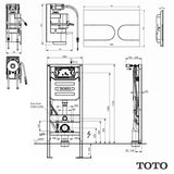 Toto Wall Hung WC Frame Toto Washlet Wall Mounted Frame and Cistern with Auto Flush Capability and Flush Plate