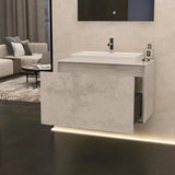 Imex Wall Mounted Vanity Unit Natural Stone / Solid White / White Imex Arco Wall Hung 800mm Single Drawer Vanity Unit with Worktop and Inset Basin