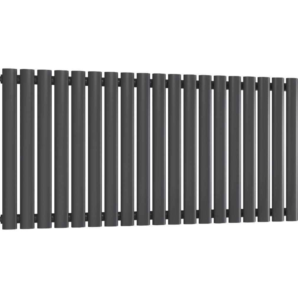 Aquarius Bathrooms Column Radiator 600 x1140mm Aquarius Athens Single Horizontal Column Radiator in Anthracite