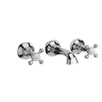 Sagittarius Wall Mounted Basin Tap Sagittarius Kensington 3 Hole Wall Mounted Basin Mixer Tap in Chrome/White