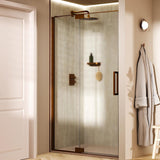 Crosswater Pivot Shower Door Crosswater Optix 10 Pivot Door with Inline Panel 1200mm in Brushed Bronze