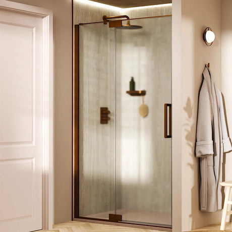 Crosswater Pivot Shower Door Crosswater Optix 10 Pivot Door with Inline Panel 1200mm in Brushed Bronze