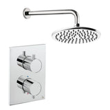 UK Bathroom Store Concealed Shower Set Chrome / Wall Arm / 200mm Crosswater Crossbox Shower Set 1 - 1 Outlet with Fixed Overhead Shower