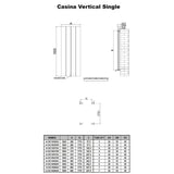 Reina Panel Radiator Reina Casina Vertical Aluminium Single Panel Radiator