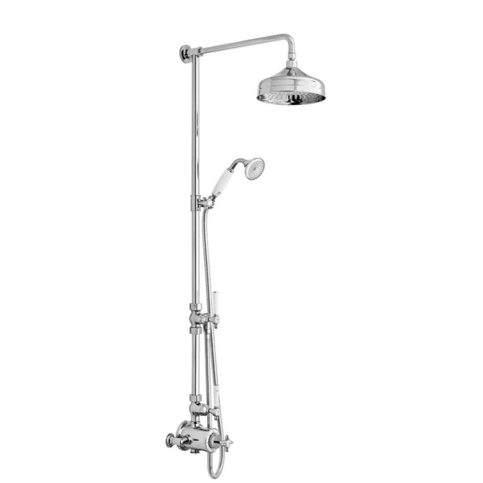 Vado Exposed Shower Set Chrome Booth & Co. Axbridge Exposed Shower Valve Set with Rigid Riser, Shower Head and Handset