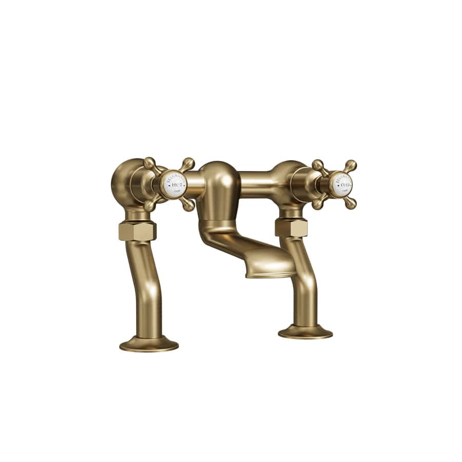 Crosswater Bath Mixer Brushed Brass Crosswater Belgravia Crosshead Bath Filler Tap