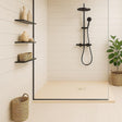 Aquarius Shower Tray Aquarius Honiston Mineral Composite Slate Effect Shower Tray in Sand