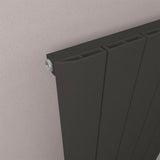 Eastbrook Panel Radiator Eastbrook Peretti Straight Vertical Aluminium Radiator in Matt Black