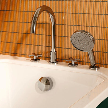 Burlington 4 Tap Hole Bath Set Chrome Burlington Riviera 4 Hole Bath Mixer Tap and Shower Handset