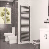 Eastbrook Ladder Rail 1800 x 500mm / Electric Only Eastbrook Wendover Straight Heated Towel Rail in Black Gold