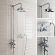 Crosswater Exposed Shower Set Crosswater Belgravia Thermostatic Shower Kit with Fixed Shower Head and Handset with Cradle in Chrome