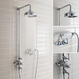 Crosswater Exposed Shower Set Crosswater Belgravia Thermostatic Shower Kit with Fixed Shower Head and Handset with Cradle in Chrome
