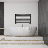 JIS Ladder Rail 600 x 1000mm / Black / Central Heating JIS Sussex Newick Horizontal Stainless Steel Heated Towel Rail
