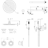 UK Bathroom Store Concealed Shower Set Crosswater Module Shower Set 1 with Fixed Head and Pencil Handset