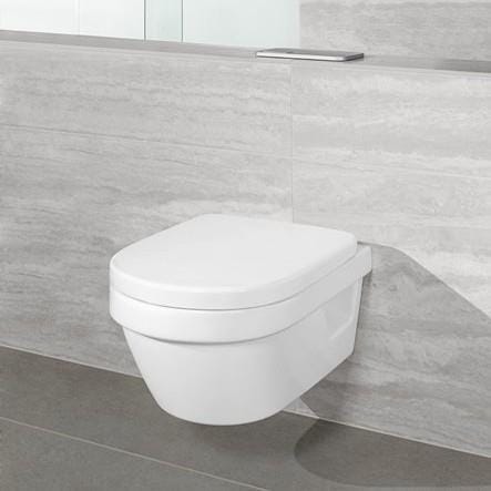 Villeroy & Boch Wall Hung Toilet Villeroy & Boch Architectura Compact Wall Hung Rimless DirectFlush Toilet with Soft Close Seat