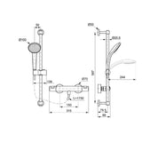 Ideal Standard Exposed Shower Set Ideal Standard Ceratherm T25 Exposed Thermostatic Shower Valve Set with 600mm Adjustable Riser and Handset in Black