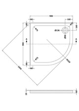 Aquarius Bathrooms Quadrant Shower Tray 900x900mm Aquarius Urbano Quadrant Stone Resin Shower Tray with 2 Upstands