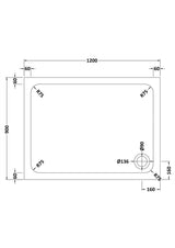 Aquarius Bathrooms Quadrant Shower Tray 1200x900mm Aquarius Urbano 45mm Rectangular Stone Resin Anti Slip Shower Tray