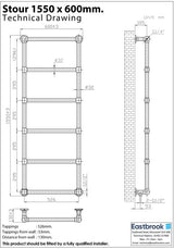 Eastbrook Traditional Towel Rail Eastbrook Stour Vertical Traditional Heated Towel Rail in Anthracite