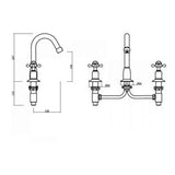 Crosswater 3 Tap Hole Basin Set Crosswater Belgravia Crosshead 3 Hole Basin Mixer Tap with Pop-Up Waste in Chrome