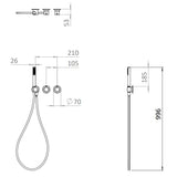 UK Bathroom Store Concealed Shower Set Crosswater Module Plus Shower Set 6 - 2 Outlet with Tranquil Recessed Shower Head and Pencil Handset