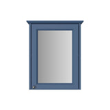 Heritage Mirrored Cabinet Heritage Caversham Single Door Mirror Wall Cabinet with Handles in Maritime Blue