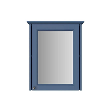 Heritage Mirrored Cabinet Heritage Caversham Single Door Mirror Wall Cabinet with Handles in Maritime Blue