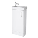 Aquarius Bathrooms Cloakroom Vanity Unit Aquarius Byron 400mm Floor Standing 1 Door Cloakroom Vanity Unit with 1 Tap Hole Basin