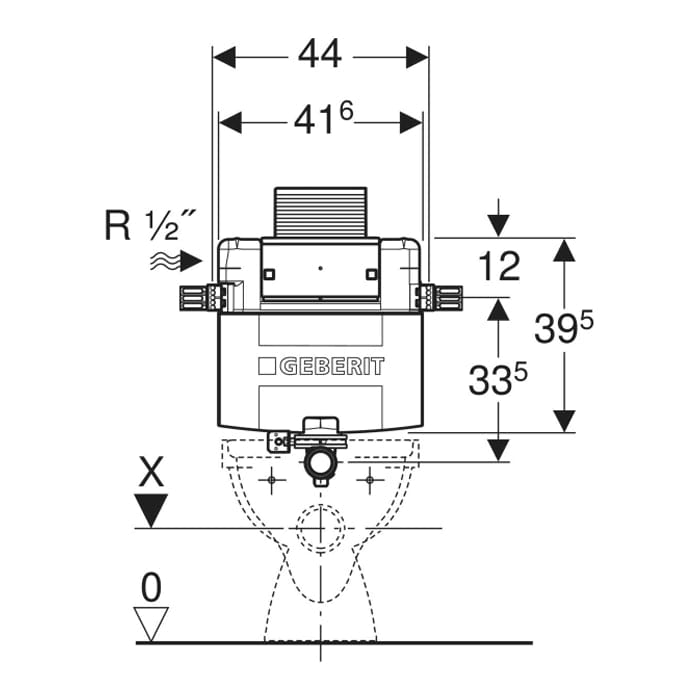 Geberit Concealed Cistern Geberit Duofix Alpha 820mm Compact Concealed Cistern