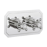Crosswater Concealed Shower Valve Crosswater Belgravia Crosshead 2 Outlet, 2 Handle Horizontal Concealed Thermostatic Shower Valve in Chrome