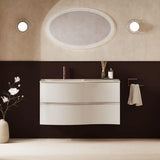 Crosswater Wall Mounted Vanity Unit 1000mm / White Gloss / Ice White Basin - 1 Tap Hole Crosswater Svelte Wall Hung Vanity Unit with Basin