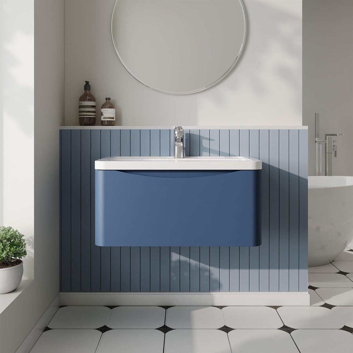 Aquarius Bathrooms Wall Mounted Vanity Unit Aquarius Seren 800mm Wall Mounted One Drawer Vanity Unit with Basin