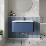 Aquarius Bathrooms Wall Mounted Vanity Unit Aquarius Seren 800mm Wall Mounted One Drawer Vanity Unit with Basin