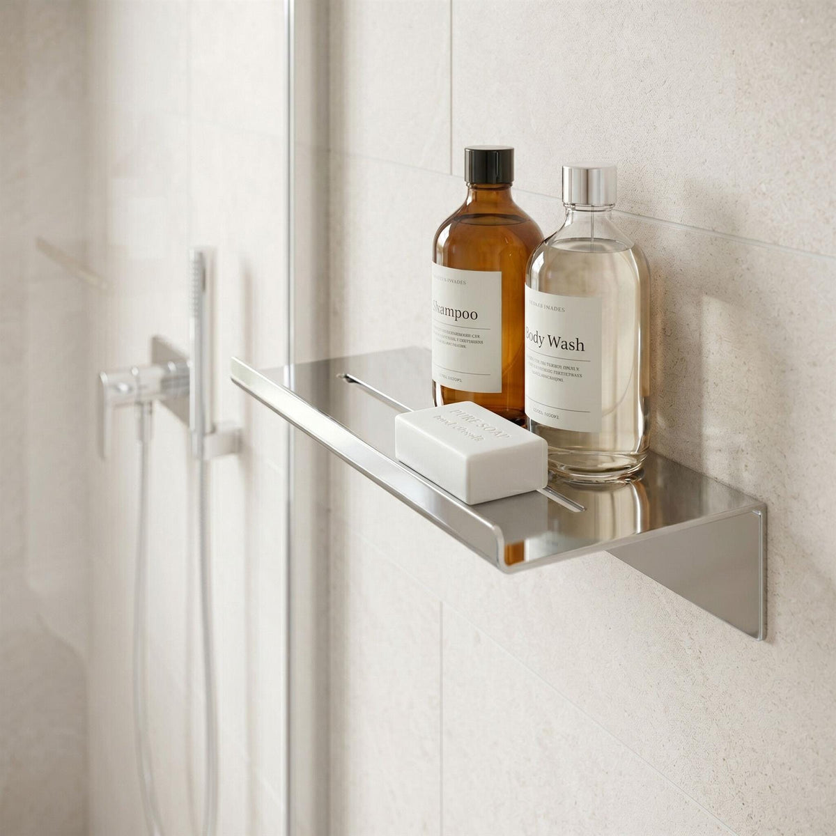 Smedbo Shelf Chrome Smedbo Sideline Self-Adhesive Shower Shelf