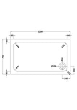 Aquarius Bathrooms Quadrant Shower Tray 1200x700mm Aquarius Urbano 45mm Rectangular Stone Resin Anti Slip Shower Tray