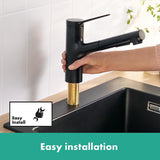 Hansgrohe Kitchen Tap Hansgrohe Zesis M33 Single Lever Kitchen Mixer Tap 150 with Pull-Out Spray
