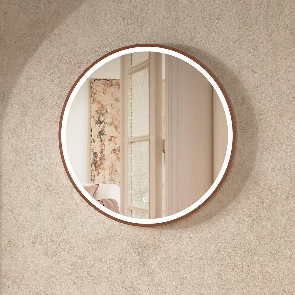 Crosswater Illuminated Mirror 600mm / Brushed Bronze Crosswater Infinity Round Framed LED Illuminated Mirror