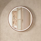 Crosswater Illuminated Mirror 600mm / Brushed Bronze Crosswater Infinity Round Framed LED Illuminated Mirror
