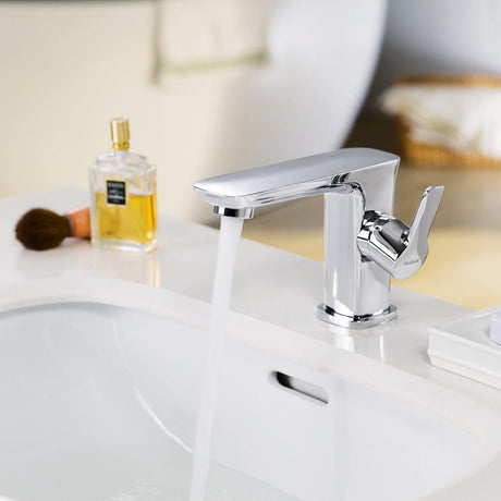 Flova Mono Basin Tap Flova Urban Basin Mixer Tap with Clicker Waste in Diamond Chrome