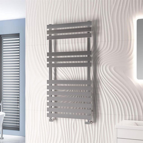 Eastbrook Designer Towel Radiator 1190 x 600 / Central Heating Eastbrook Biava Flat Straight Vertical Towel Rail in Chrome