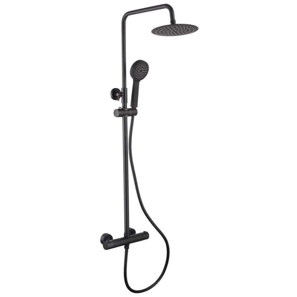 Aquarius Bathrooms Exposed Shower Set Aquarius RainLux Cool Touch Adjustable Round Exposed Shower Valve and Kit